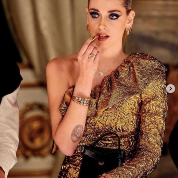 Dundas Gold Metallic Jacquard Mini Dress - Picture 6 of 9